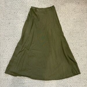 VINTAGE Long Green Flowy petite summer skirt